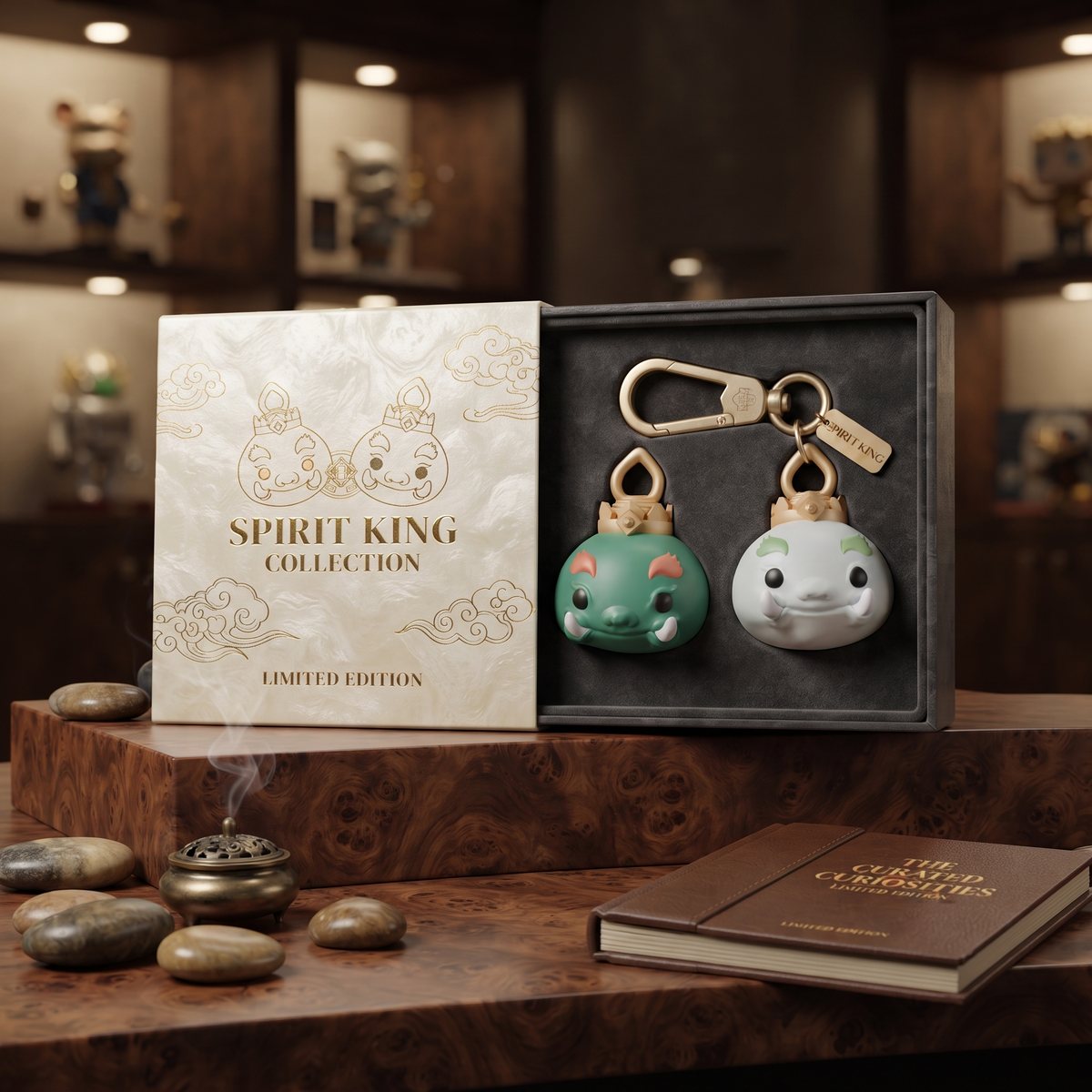 กล่อง Spirit King Collection Limited Edition พร้อมพวงกุญแจ Yakko สีเขียวและสีขาว